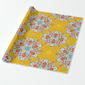 Arabisch Boho Elegant Geometric Yellow Geschenkpapier (Ungerollt)