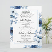 Arabisch Englisch Light Blue Muslim Einladung (Stehend Vorderseite)