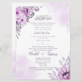 Arabisch Englisch Lila Lavendel Muslim Einladung (Vorne/Hinten)