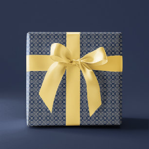 Arabisch geometrisch   Blue Gold Geschenkpapier
