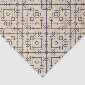 Arabisch geometrisch | Navy Blue Tan Seidenpapier (Ausschnitt)
