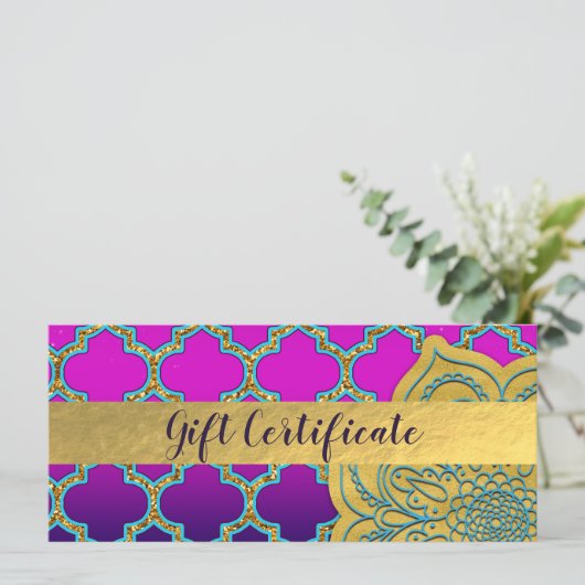 Arabisch-indisches Geschenkgutschein (Stehend Vorderseite)