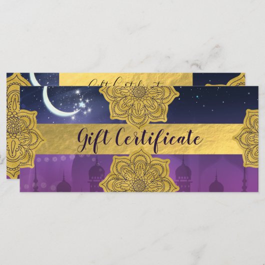 Arabisch-indisches Geschenkgutschein (Vorne/Hinten)