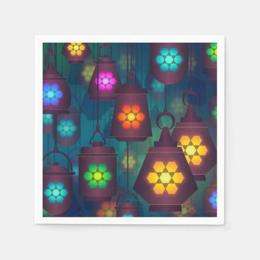 Arabisch marokkanische Laternen zum Abendessen Par Serviette (Vorderseite)