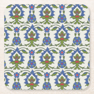 Arabisch Traditionell: Iznik Tile nahtlos. Rechteckiger Pappuntersetzer