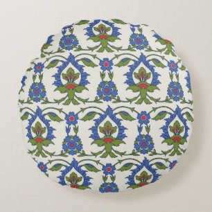 Arabisch Traditionell: Iznik Tile nahtlos. Rundes Kissen