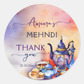 Arabisch Türkisches Tee Party mehndi henna vielen Runder Aufkleber (Vorderseite)