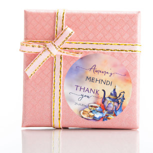 Arabisch Türkisches Tee Party mehndi henna vielen Runder Aufkleber