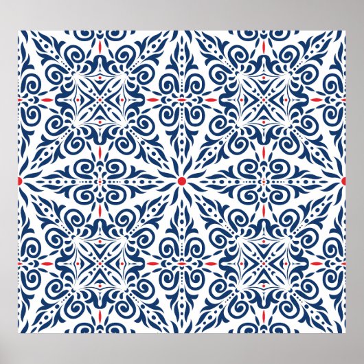 Arabisch Vintages nahtloses Muster Poster (Vorne)