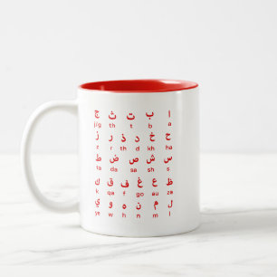 Arabische Alphabet-Tasse für Lehrer und Araber Zweifarbige Tasse
