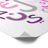 Arabische Alphabete in rosa Farbplakat Poster (Ecke)