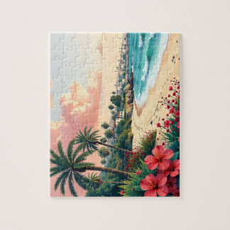 Arabische blasse Küste mit großen Blume Puzzle