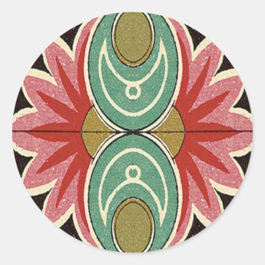 Arabische Blumenaufkleber Runder Aufkleber (Vorderseite)