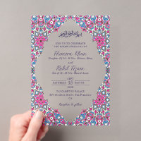 Arabische Bogen-Rosa-Navy-Blau-Verzierte Muslimisc