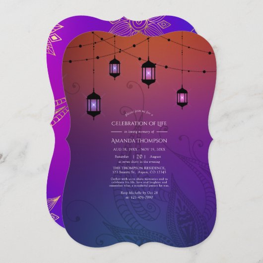 Arabische Bollywood-Feier zur Einladung zum Leben (Vorne/Hinten)