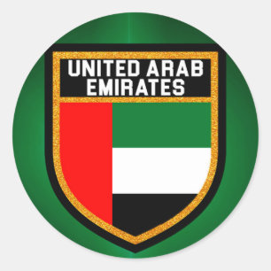 Arabische Emirate-Flagge Runder Aufkleber