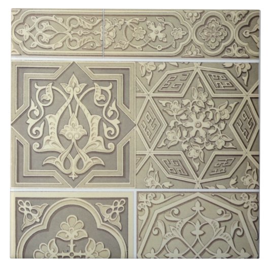 Arabische Fliese entwirft (Farbelitho) (Vorderseite)