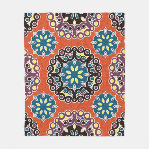 Arabische Fliese, vintage Patchwork-Muster. Fleecedecke