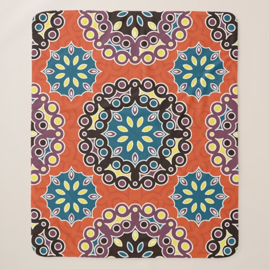 Arabische Fliese, vintage Patchwork-Muster. Sherpadecke (Vorderseite)