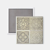 arabische Fliesen (Farblitho) Magnet (Vorderseite/Rückseite)