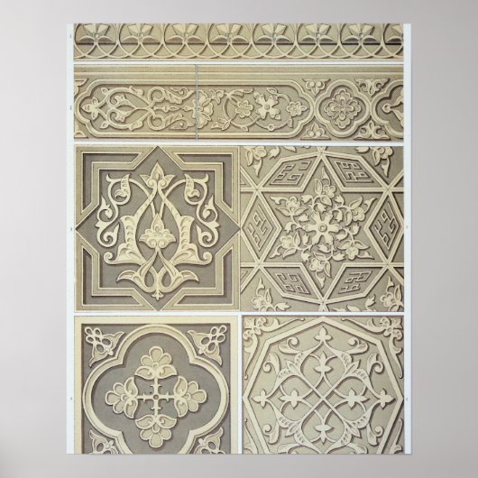 arabische Fliesen (Farblitho) Poster (Vorne)