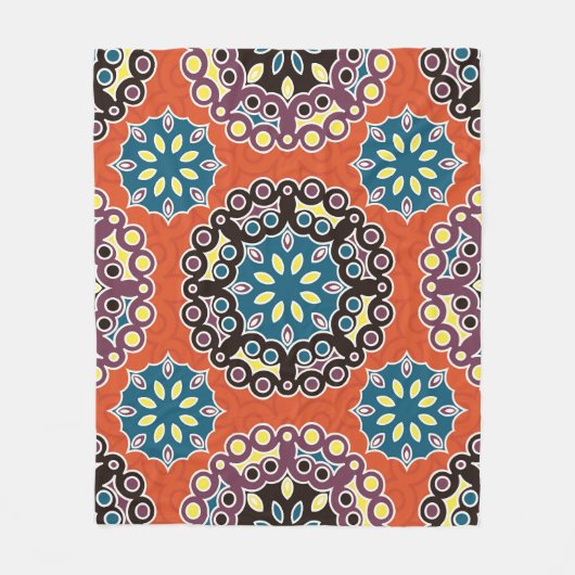 Arabische Fliesen, Vintages Patchwork-Muster. Fleecedecke (Vorderseite)