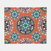 Arabische Fliesen, Vintages Patchwork-Muster. Fleecedecke (Vorderseite (Horizontal))