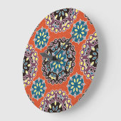 Arabische Fliesen, Vintages Patchwork-Muster. Große Wanduhr (Winkel)