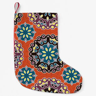 Arabische Fliesen, Vintages Patchwork-Muster. Kleiner Weihnachtsstrumpf