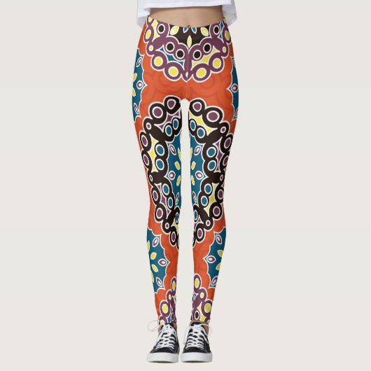 Arabische Fliesen, Vintages Patchwork-Muster. Leggings (Vorderseite)