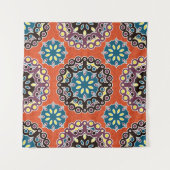 Arabische Fliesen, Vintages Patchwork-Muster. Wandteppich (Vorderseite (Horizontal))