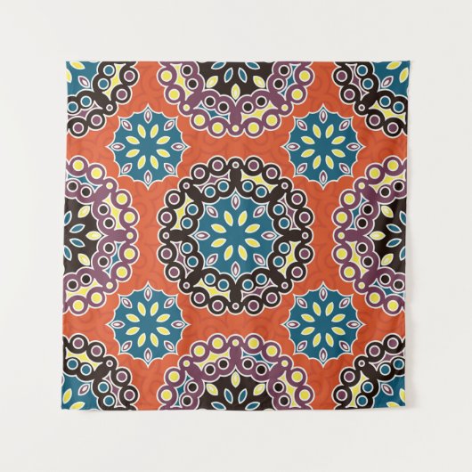 Arabische Fliesen, Vintages Patchwork-Muster. Wandteppich (Vorderseite)