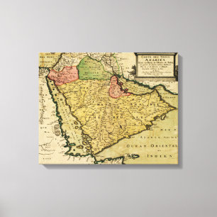 Arabische Halbinsel der Mittlere Osten-Karte Leinwanddruck