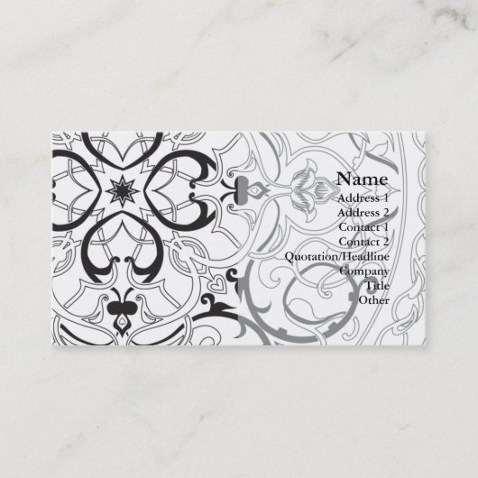 arabische Hintergrundmuster-Visitenkarte Visitenkarte (Vorderseite)