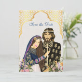 Arabische Hochzeit Save The Date (Stehend Vorderseite)