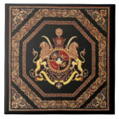 Arabische islamische Wappen Schwarze Keramik Tile Fliese (Vorderseite)