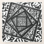 arabische Kalligrafie 3d Glasuntersetzer (Vorderseite)
