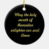 Arabische Kalligrafie Ramadan Kareem Keramik Ornament (Hinten)