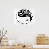 Arabische Kalligrafie Ying und Yang Poster (Küche)