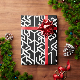 Arabische Kexogons und Linien Geometrisches Muster Geschenkpapier