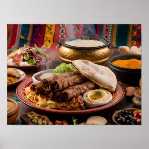 Arabische Lebensmittel und Produkte Poster