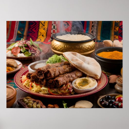 Arabische Lebensmittel und Produkte Poster (Vorne)