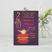 Arabische Magic Lamp-Party Einladungen (Stehend Vorderseite)