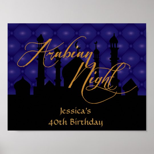 Arabische Nacht 40 Geburtstags Party Plakat Poster Zazzle De