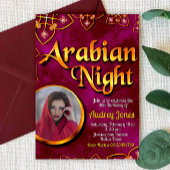 Arabische Nacht mit Foto - Rosa Einladung