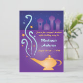 Arabische Nächte 2 Magische Lampen Einladungen (Stehend Vorderseite)