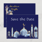 Arabische Nächte am Geburtstag Save the Date Postk Ankündigungspostkarte (Vorne/Hinten)