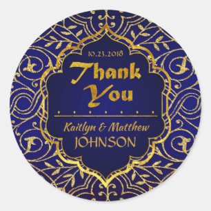 Arabische Nächte Bollywood Danke Label Runder Aufkleber