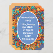 Arabische Nächte buntes Mosaikthema Party Einladung (Vorne/Hinten)