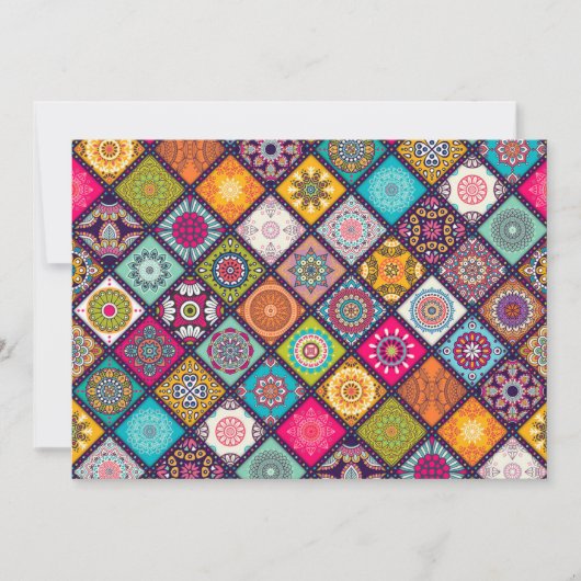 Arabische Nächte buntes Mosaikthema Party Einladung (Vorderseite)